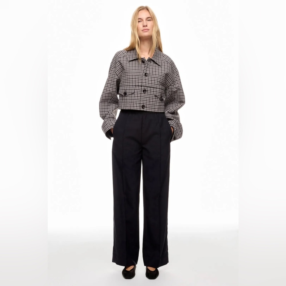 Plan C Black Trousers With Front Pleat